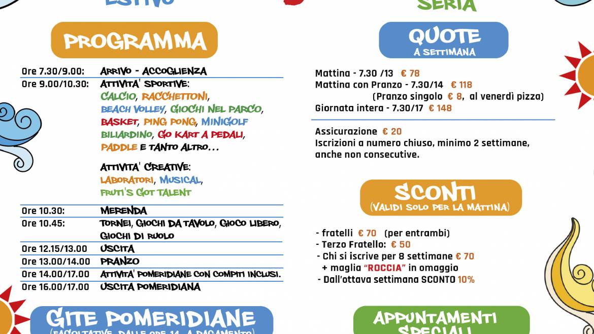 Iscrizione Centro Estivo 2026